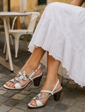 Hispanitas Leather Butterfly Slingback Sandals